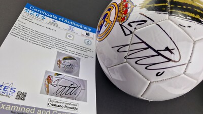 Cristiano Ronaldo Real Madrid F.C. ball Hand Signed COA Free