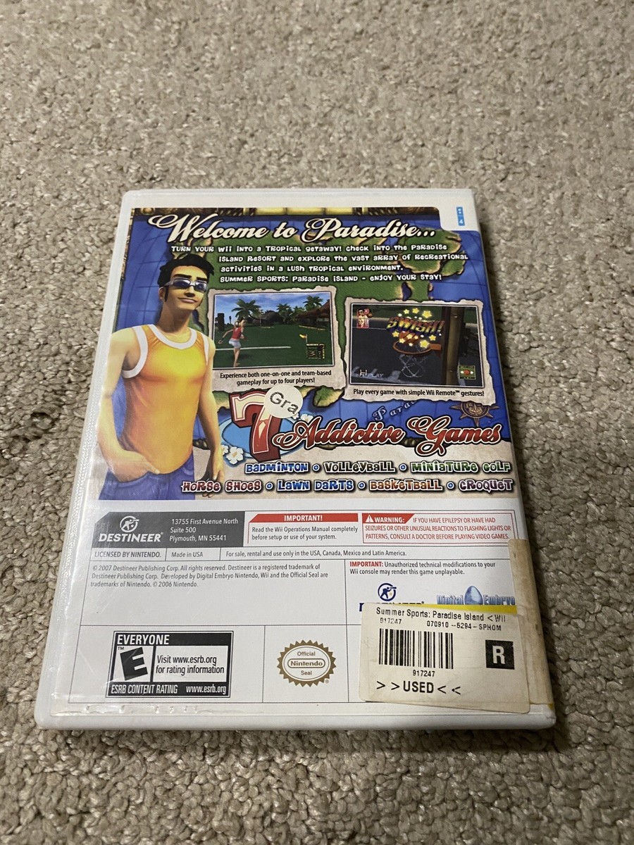 Summer Sports: Paradise Island - (Nintendo Wii, 2007) Complete