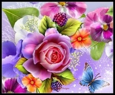 Counted Cross Stitch Kits Needlework Crafts Embroidery - Butterfly Rose 2