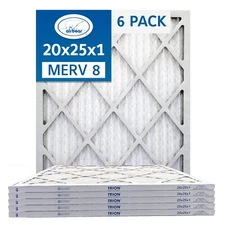 Trion Air Bear T08-20251-6P - 20" x 25" x 1" Pleated Air Filter (6-Pack), MERV 8