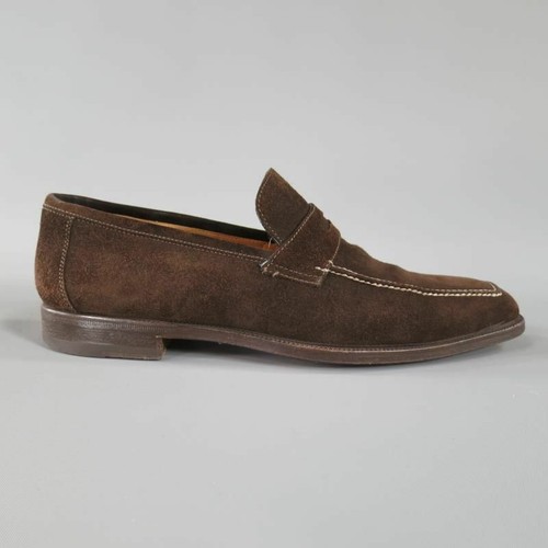 SUTOR MANTELLASSI Misura 8 Camoscio Marrone Penny Mocassini | eBay