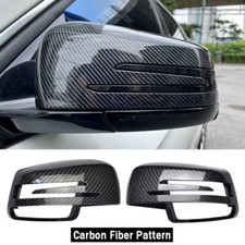 Pair Carbon Fiber Wing Mirror Cover Caps For Mercedes W204 C207 W212 W221 W176