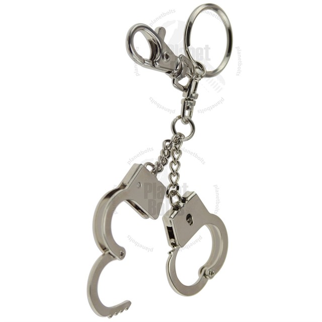Mini Handcuffs Key Chain Ring Hand Cuffs Wrist Restraints Irons Police