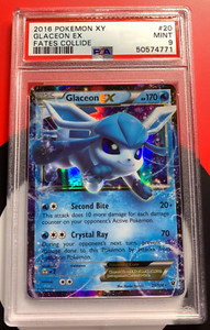 GLACEON EX 20/124 Fates Collide 2016 Pokémon XY PSA 9 MINT