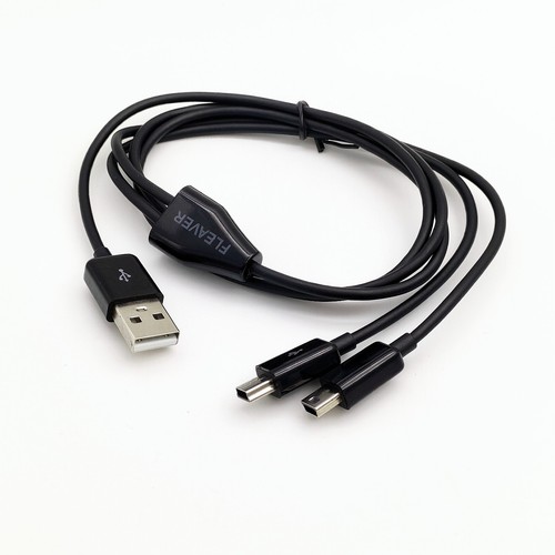 FLEAVER Dual MINI USB Splitter Charge Cable Power up to Two MINI USB Devices - 第 2/4 張圖片