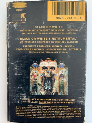 MICHAEL JACKSON -BLACK OR WHITE- 1991 US TAPE SINGLE, POP 90'S | eBay