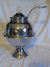 Lehman Brothers New York Punch Server Chromium Plate Deco Beehive Handle Knob