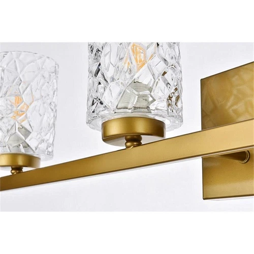 Living District Cassie 4-Light Metal Bath Sconce in Brass and Clear - Picture 5 of 7