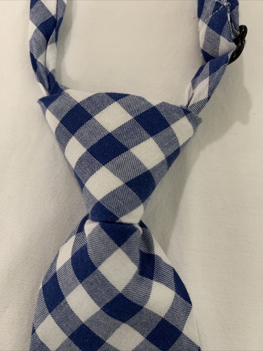 Children’s Place Boys/Kids Checkers Necktie Size 24 Months - 4T Blue/White - Picture 3 of 8