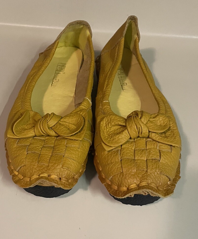 PANTOFOLA D’ORO Scarpe basse donna Tuo Rui gialle US 8 ciabatte comode imbottite in morbida pelle