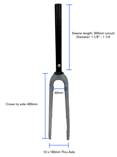 Horquilla de bicicleta de grava grado GT 700c - acabado crudo sin pintar - dirección de 1 1/4"" - 1 1/8 - Imagen 9 de 10