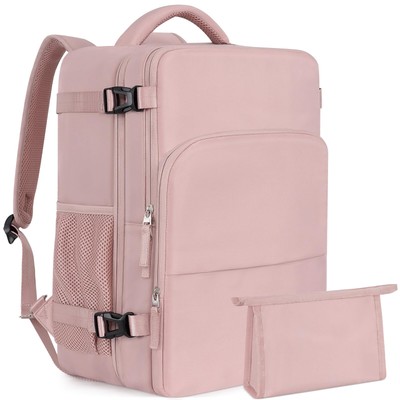 Travel Backpack for Women Personal Item Bag for Airlines Pink Lightweight