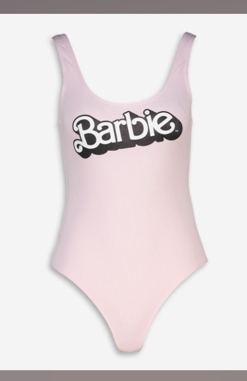 New Bershka Pink Barbie Swim Suit Swimming Costume Women's Size