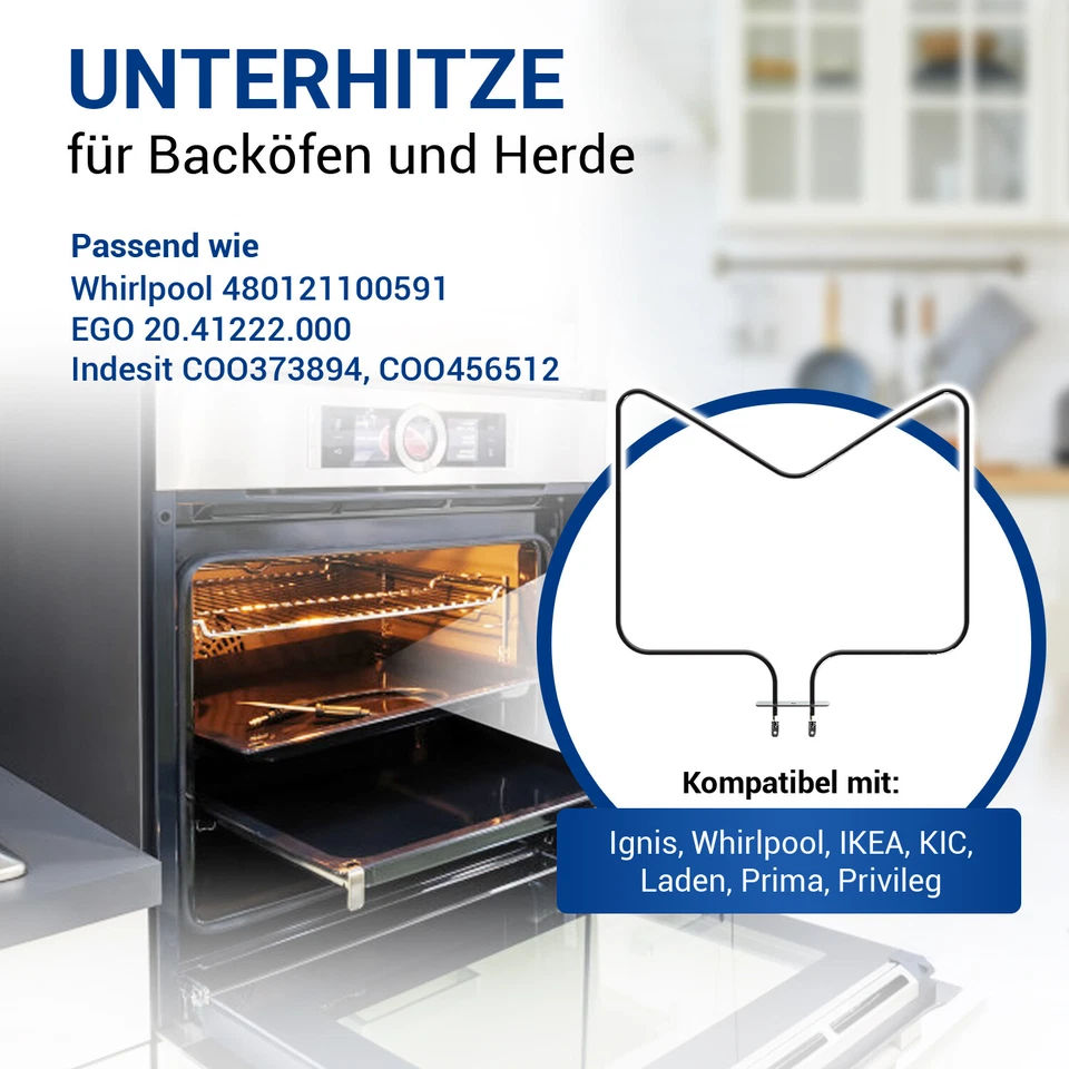 Heizelement Unterhitze passend wie Whirlpool Ignis 480121100591 Backofen Herd - Bild 2 von 4