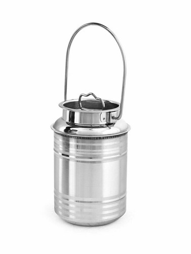 Stainless Steel Milk Storage Can with Lid Oil Ghee Can Dolchi Milk Barrel 3 Ltr - Picture 2 of 3