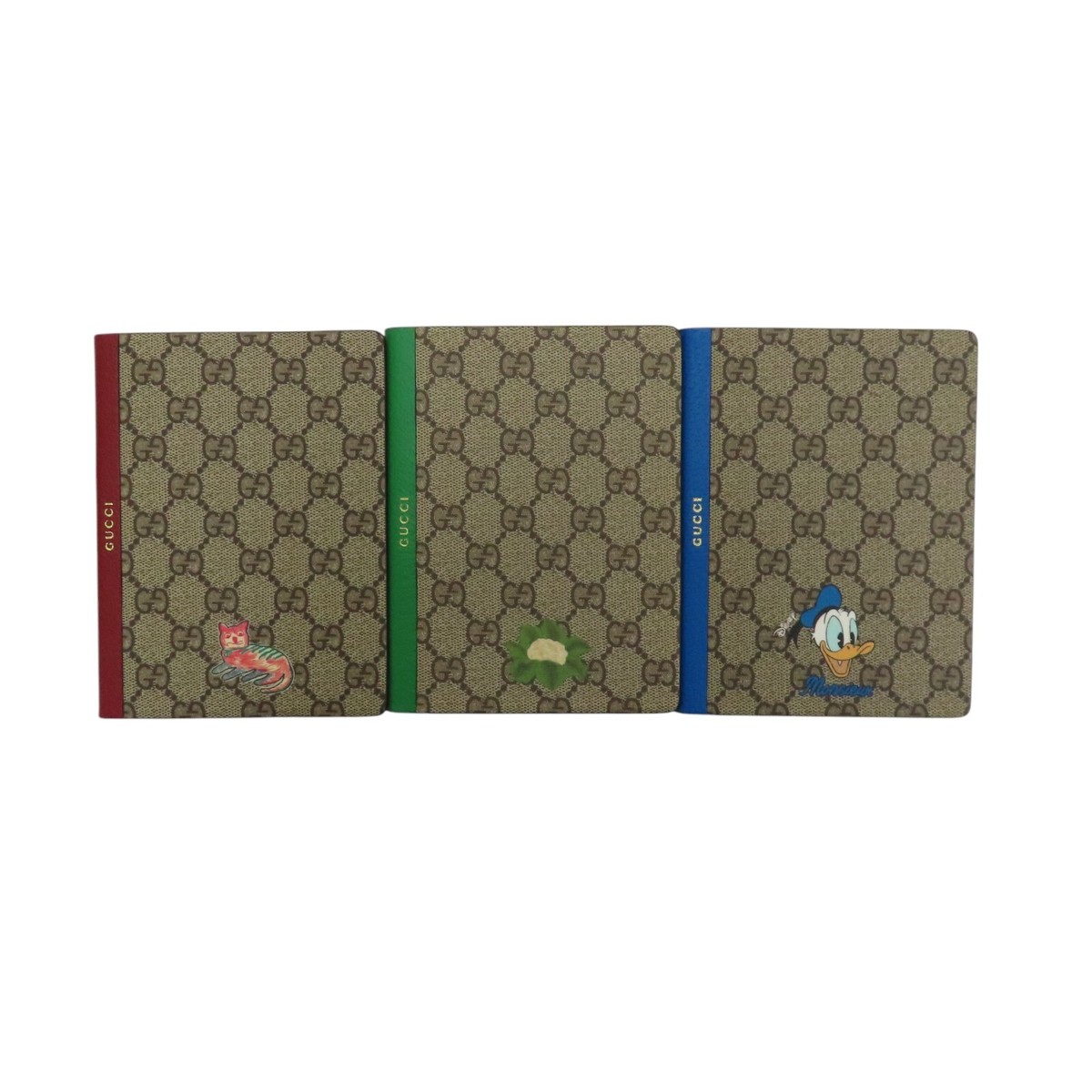 GUCCI×Disney ノート GUCCI X DISNEY GG Supreme Canvas Donald Duck Notebook Beige