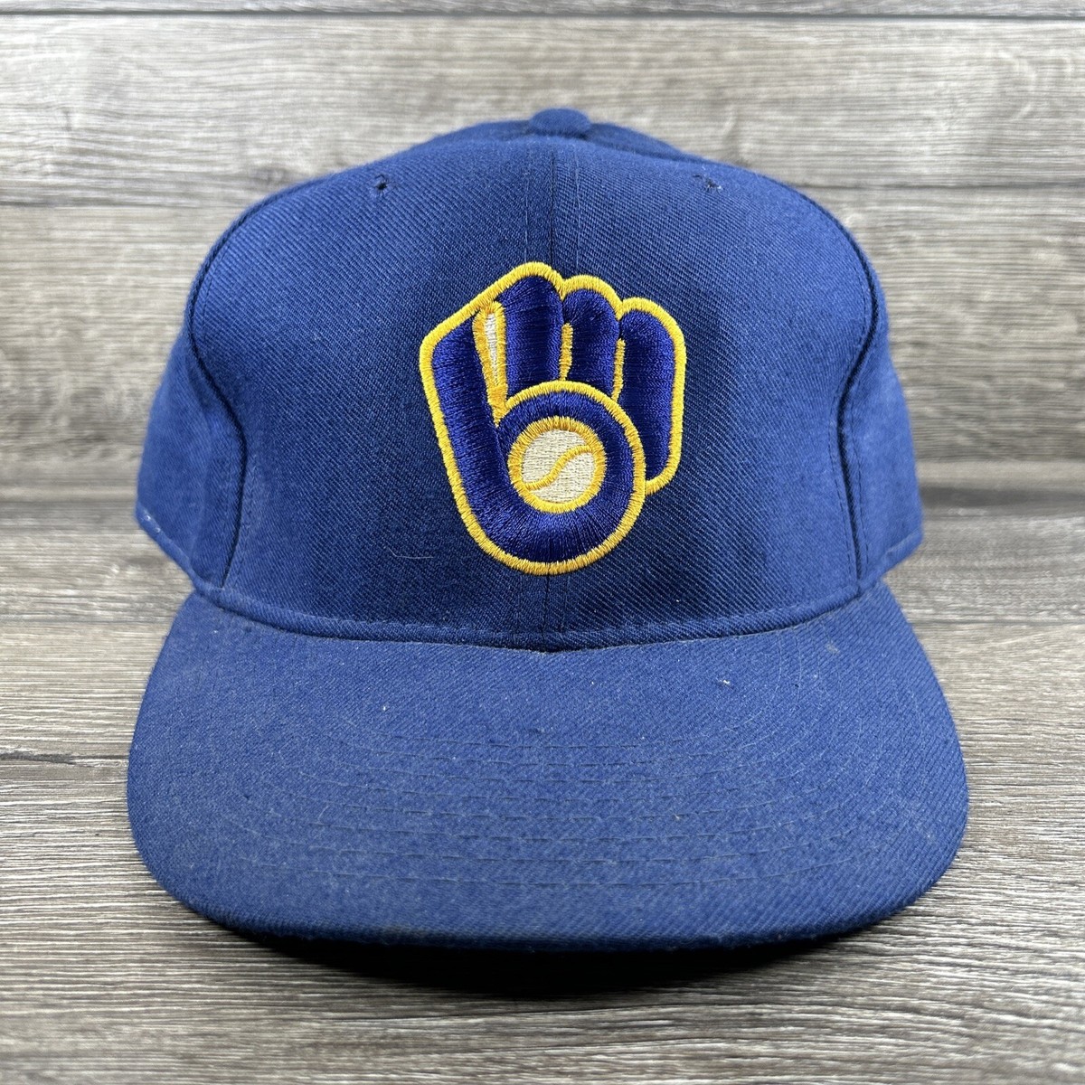 Vintage Milwaukee Brewers Hat Cap Fitted Mens 7 1/2 Blue New