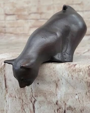 Art Deco Modern Art House Pet Cat Feline Hot Cast Bronze Sculpture Statue Decor