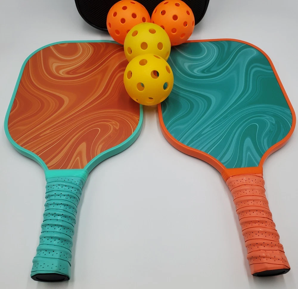 Pickleball 2 Rackets 4 Balls 1 Black Nylon Carrying Case Set Shoulder Strap NEW Pickleball 2 Rackets 4 Balls 1 Black Nylon Carrying Case Set Shoulder Strap NEW