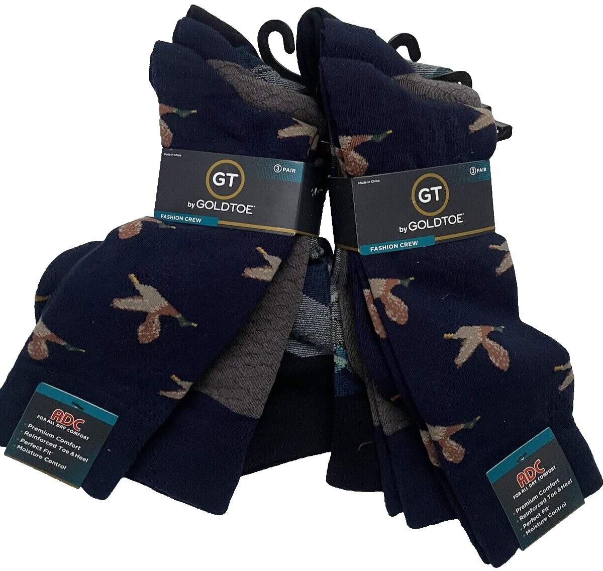 6 Pair Men’s Goldtoe All Day Comfort Fashion Crew Socks 6-12.5 Multicolor NEW