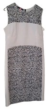 PER SE White Black Textured Sleeveless Sheath Dress Womens Size 6 Beautiful! EUC
