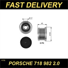 Overrunning Alternator Pulley for PORSCHE 718 BOXTER 982 2.0 2016 on Clutch New