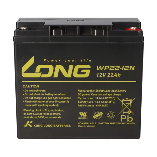 B-Ware Kung Long WP22-12N 12V 22Ah Batterie AGM Blei Akku wartungsfrei zyklisch - Bild 3 von 7