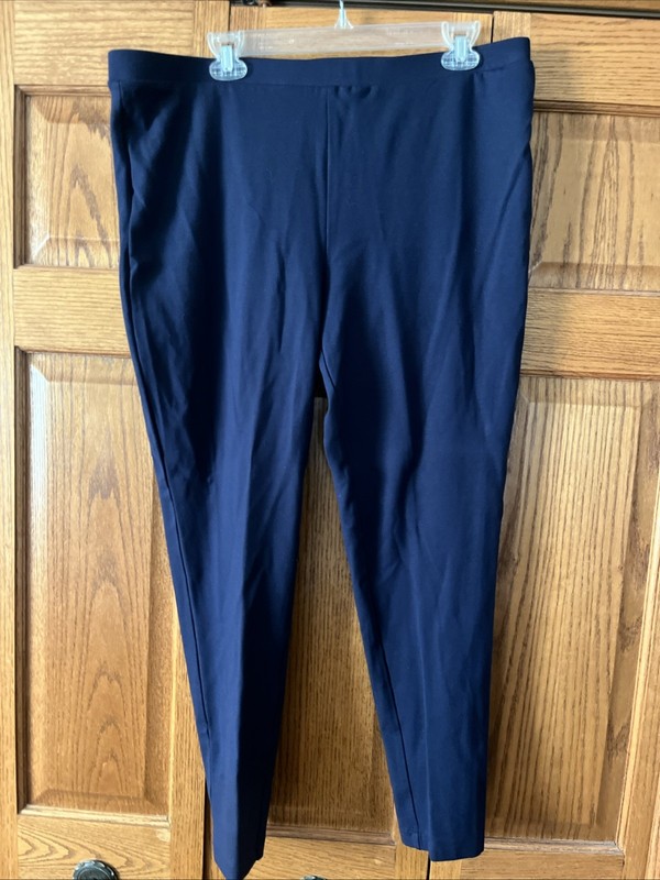Fabulously Slimming by Chicos pants blue elastic waist knit women size 3