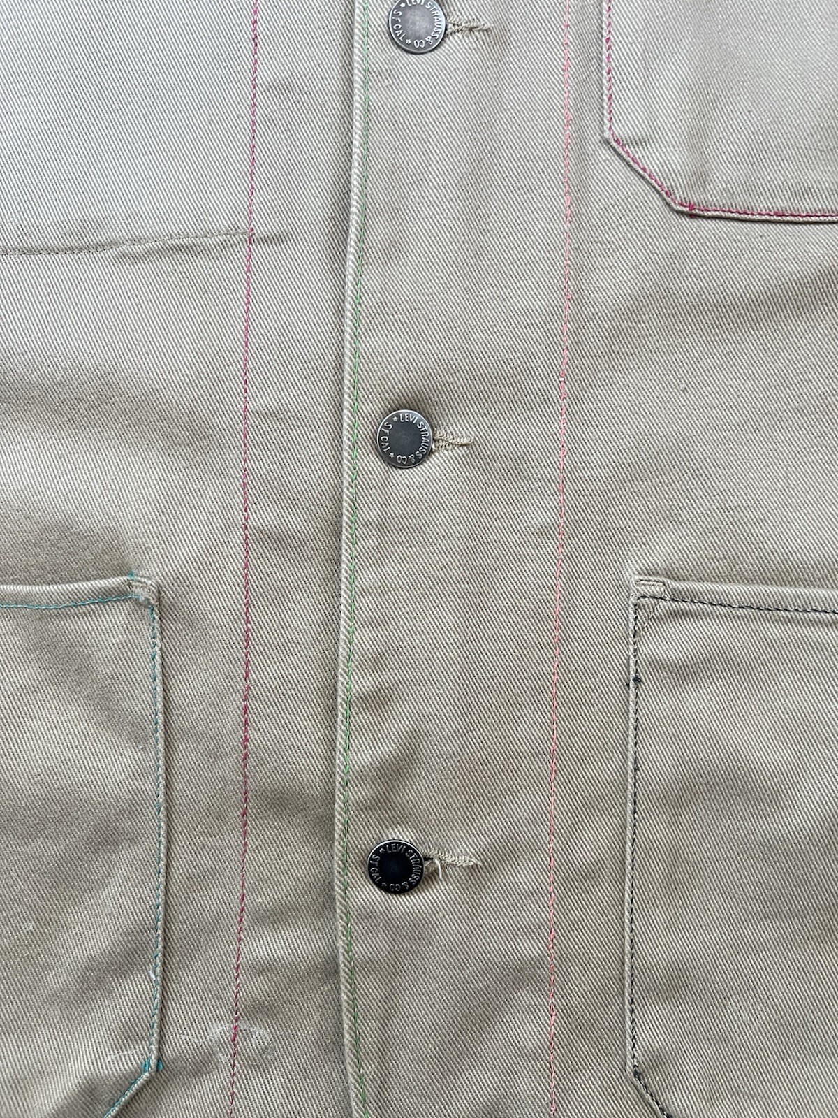Levi's Engineer Chore Jacket L Customised Railroa… - image 5