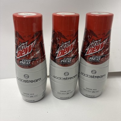SodaStream Mountain Dew Code Red  Set of 3 Sealed Expires 10/5