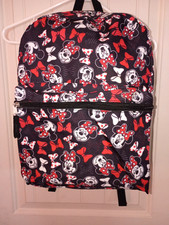 NEW DISNEY MINI MOUSE LIGHTWEIGHT BACKPACK ADJUST STRAP BLACK, RED, WHITE