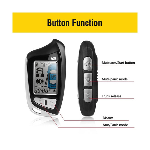 Acteam 2 Way LCD Car Alarm System Car Security with Remote Start System DC12V... - Picture 6 of 11