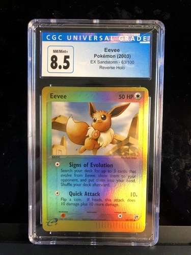 2003 Pokemon EX Sandstorm #63 Eevee Reverse Holo CGC 8.5 NM-MT+