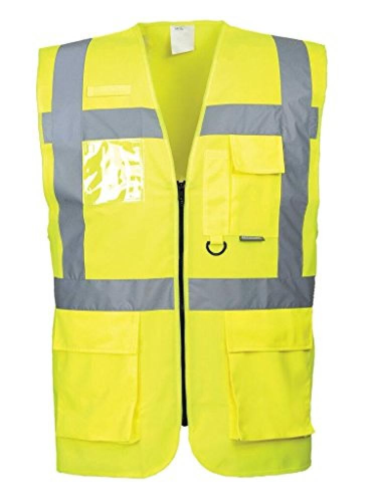 (TG. 6XL) Portwest S476 Gilet Executive Berlino, Giallo, 6XL - NUOVO