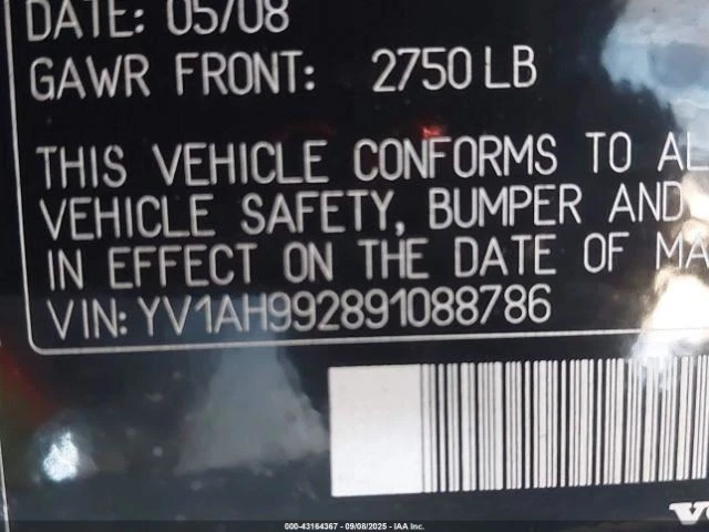 Puerta trasera izquierda del conductor compatible con 07-16 VOLVO SERIE 80 2736256 Foto 3 de 4