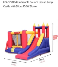 LEADZM kids Inflatable Bounce House Jump Castle with Slide