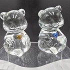 Vintage Fenton Art Glass Bear Figurine with September And November Birthstone