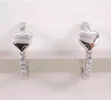 2Ct Round Cut Lab-Created Diamond Women's Hoop Earrings In 14K White Gold Plated