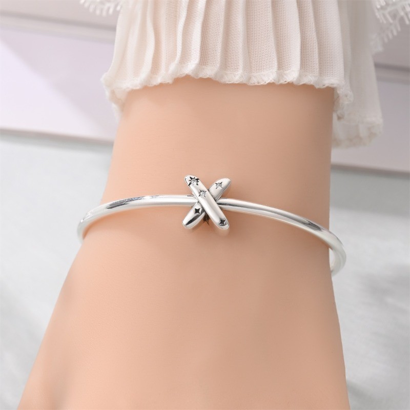 KUNSIR 925 Sterling Silver Letter X Charm For Bracelet Or Necklace Pendant Charm