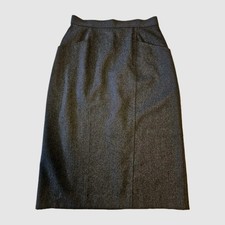 St. Michael 100 Wool Pencil Skirt Charcoal Gray Office Career UK 14 US 10