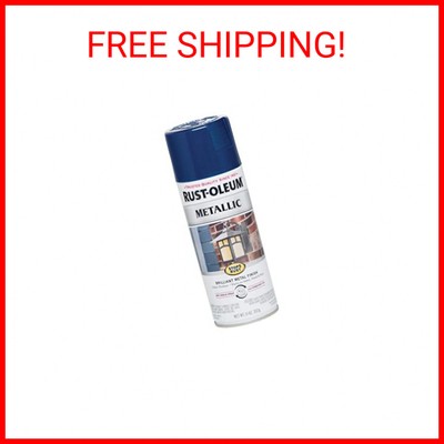 Rust-Oleum 7251830 Stops Rust Metallic Spray Paint, 11 Ounce, Cobalt Blue