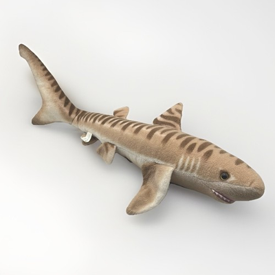 #ad Wishpets Tiger Shark Plush Striped Gray Realistic Sea Creature 2013 Lifelike 24” $14.36