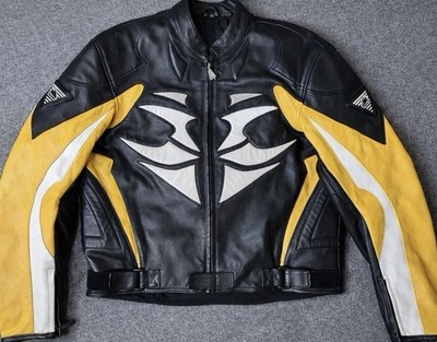 Vintage Hein Gericke Leather Motorcycle Jacket Padded Safe