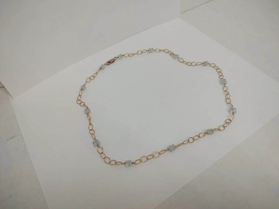 Collar aguamarina oro 14k Foto 2 de 4