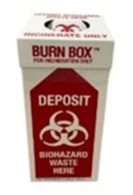 Biohazard Burn Disposal Box Floor Model (6 Pack) 12 x 12 x 27 in