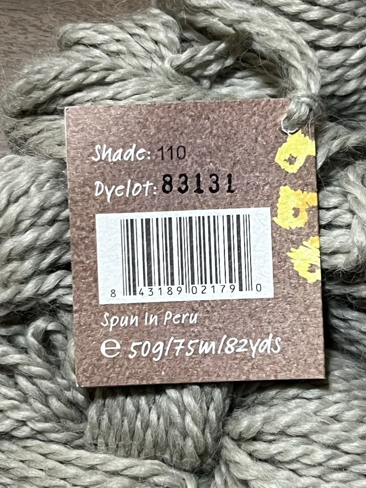 MIRASOL MISKI Yarn GREY #110 Set of 4 hanks, 50 gr ea. 100 % Baby Llama - Image 3 of 4