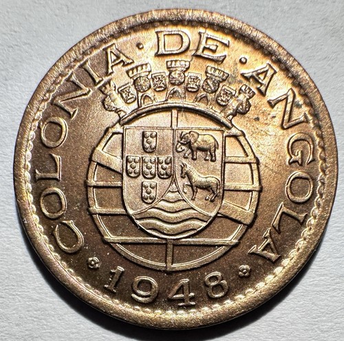 1948 Angola 20 Centavos, UNC/BU RD Beautiful!