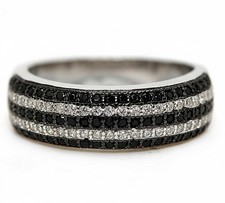 2CT Treated Black Sapphire  Topaz 925 Solid Sterling Silver Ring Sz 6,7,8,9 MK2