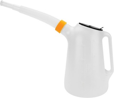 Performance Tool W4046 5 Qt. Oil Jug w/Lid - Measurement Markings, Pouring Handl