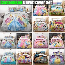 Disney Princess Duvet Cover Pillowcase Single Double Queen Bedding Set Gifts